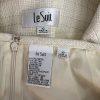 Le Suit Tweed Skirt Suit Size 10 Off White Ruffle 2 Piece Notch Collar Women New