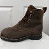Cody James Leather Boots Size 9EE Brown Waterproof Composite Toe Kiltie Lace Up