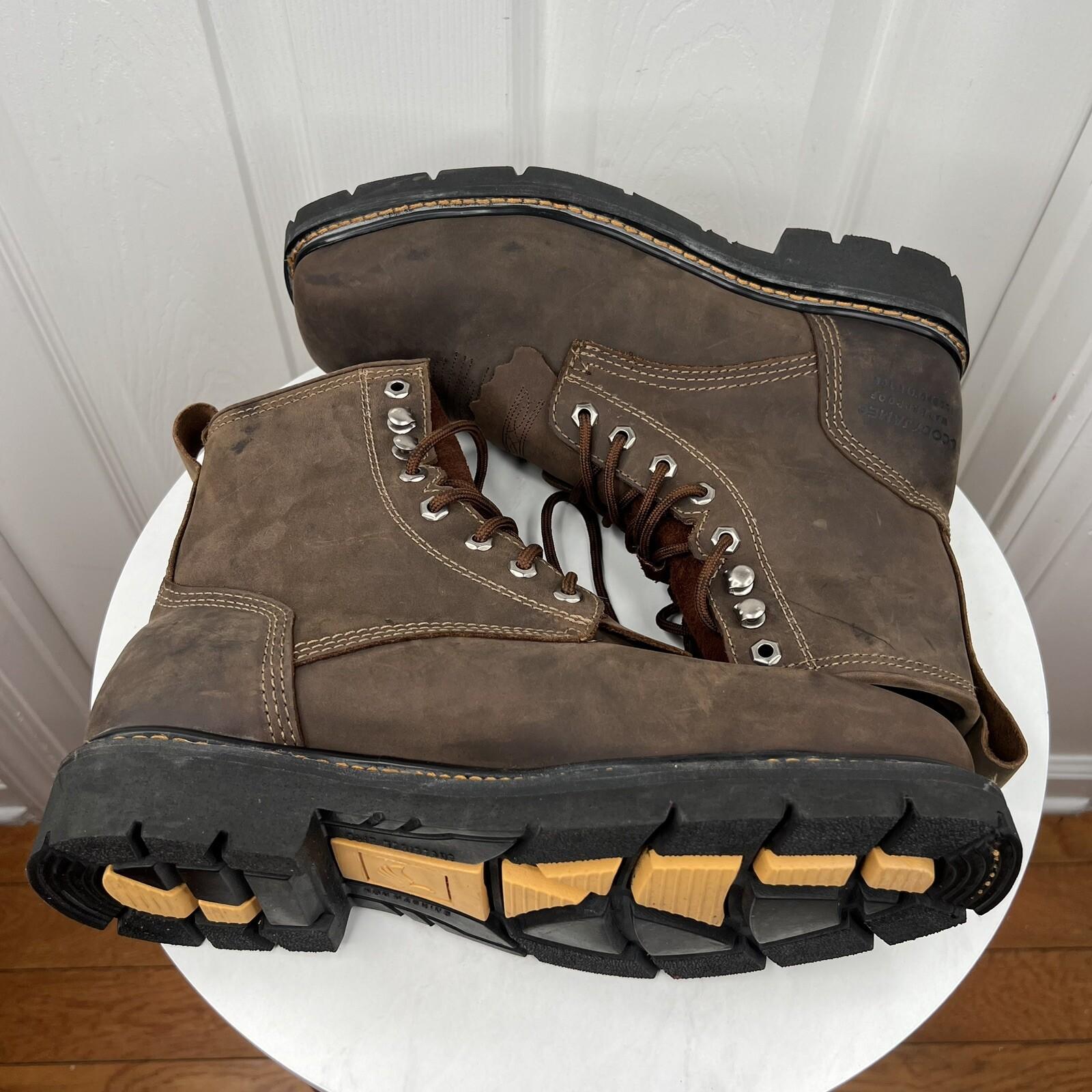 Cody James Leather Boots Size 9EE Brown Waterproof Composite Toe Kiltie Lace Up