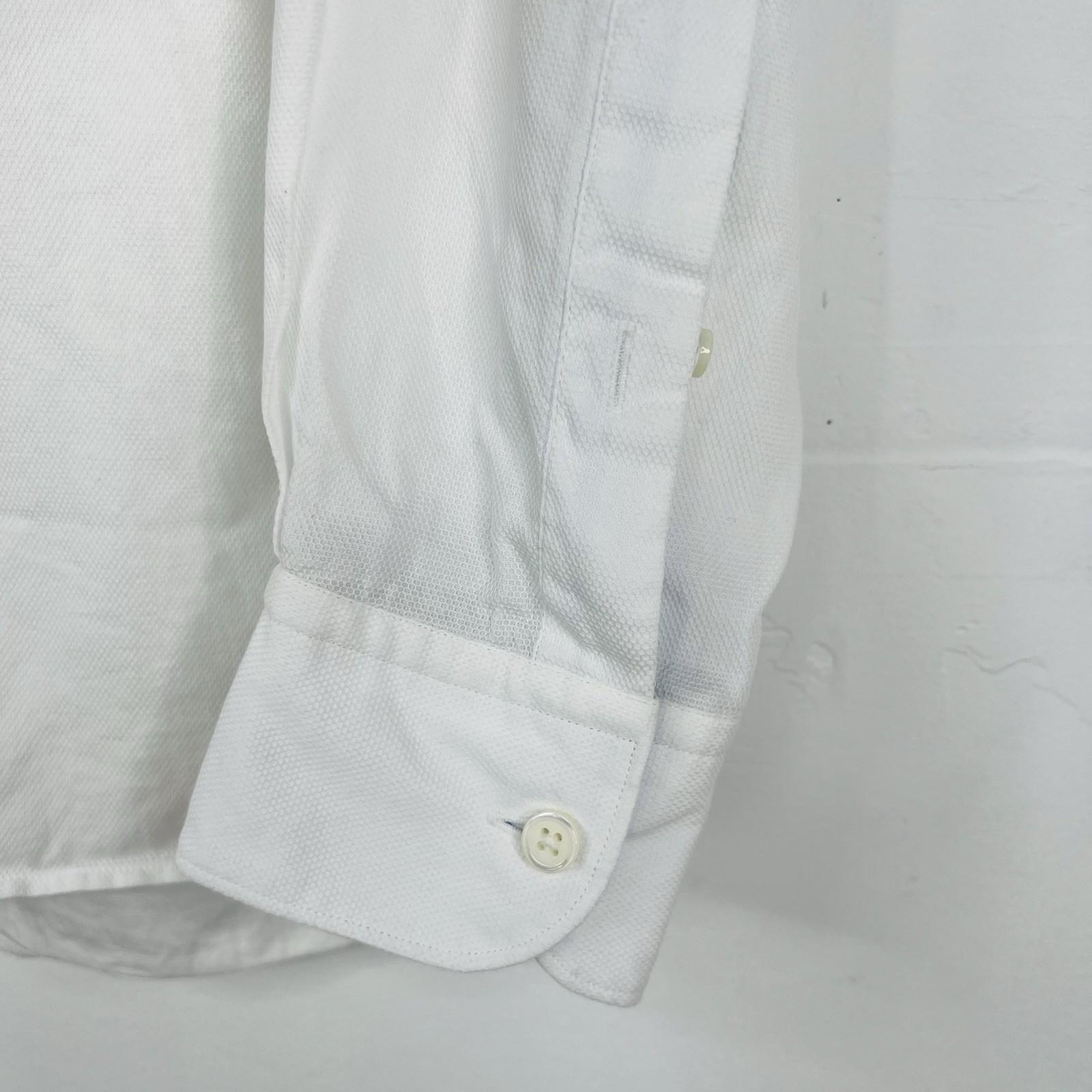 Ermenegildo Zegna Men Button Up Shirt Size M White High Low Made In Turkey