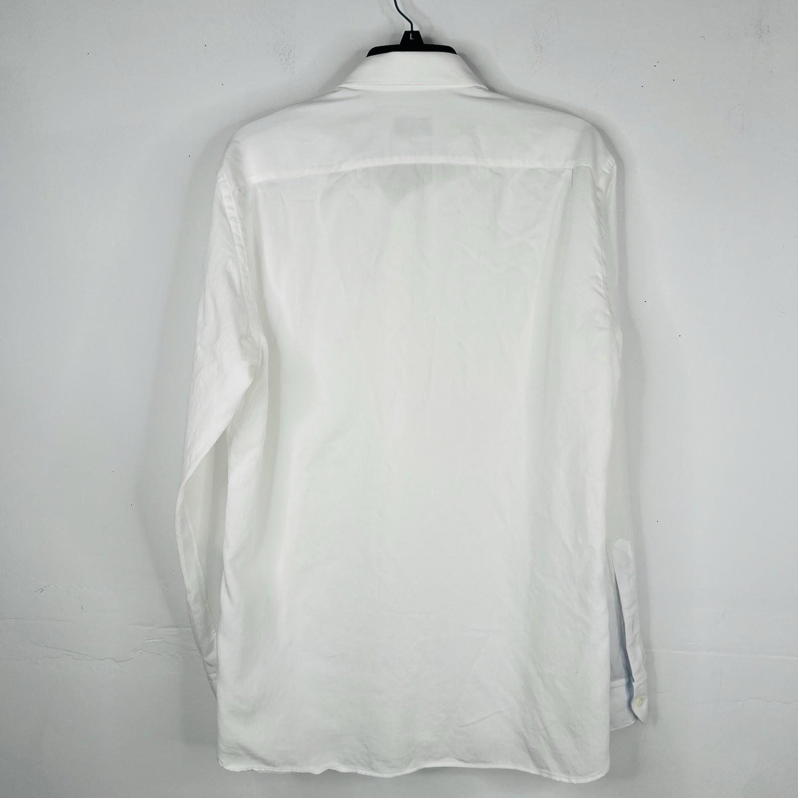 Ermenegildo Zegna Men Button Up Shirt Size M White High Low Made In Turkey