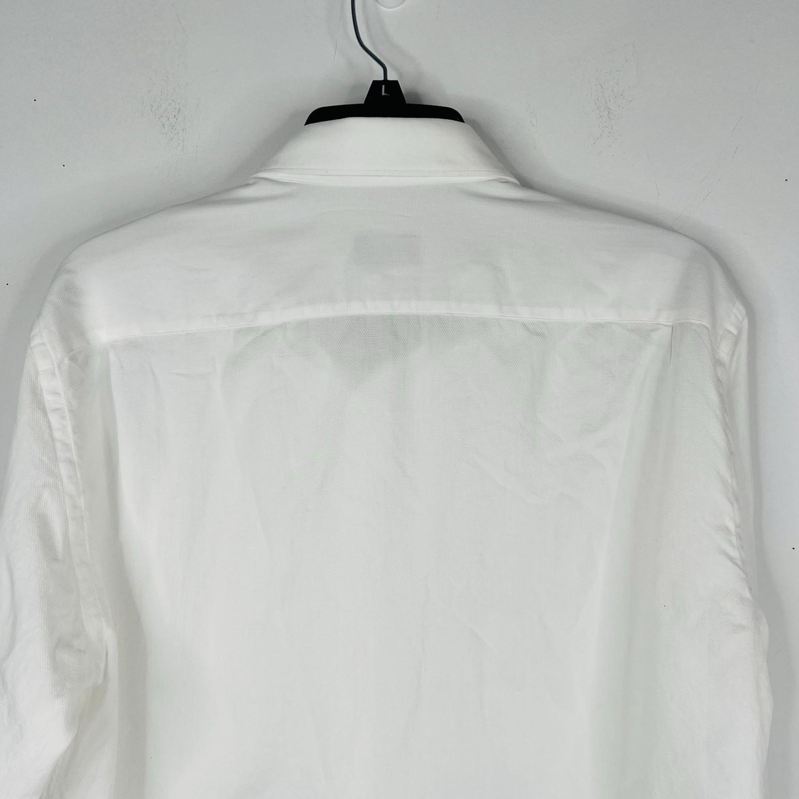 Ermenegildo Zegna Men Button Up Shirt Size M White High Low Made In Turkey