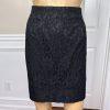 OLEG CASINI VTG 2PC Black Acetate Lace Blend Cocktail Mini Skirt Suit Size 16