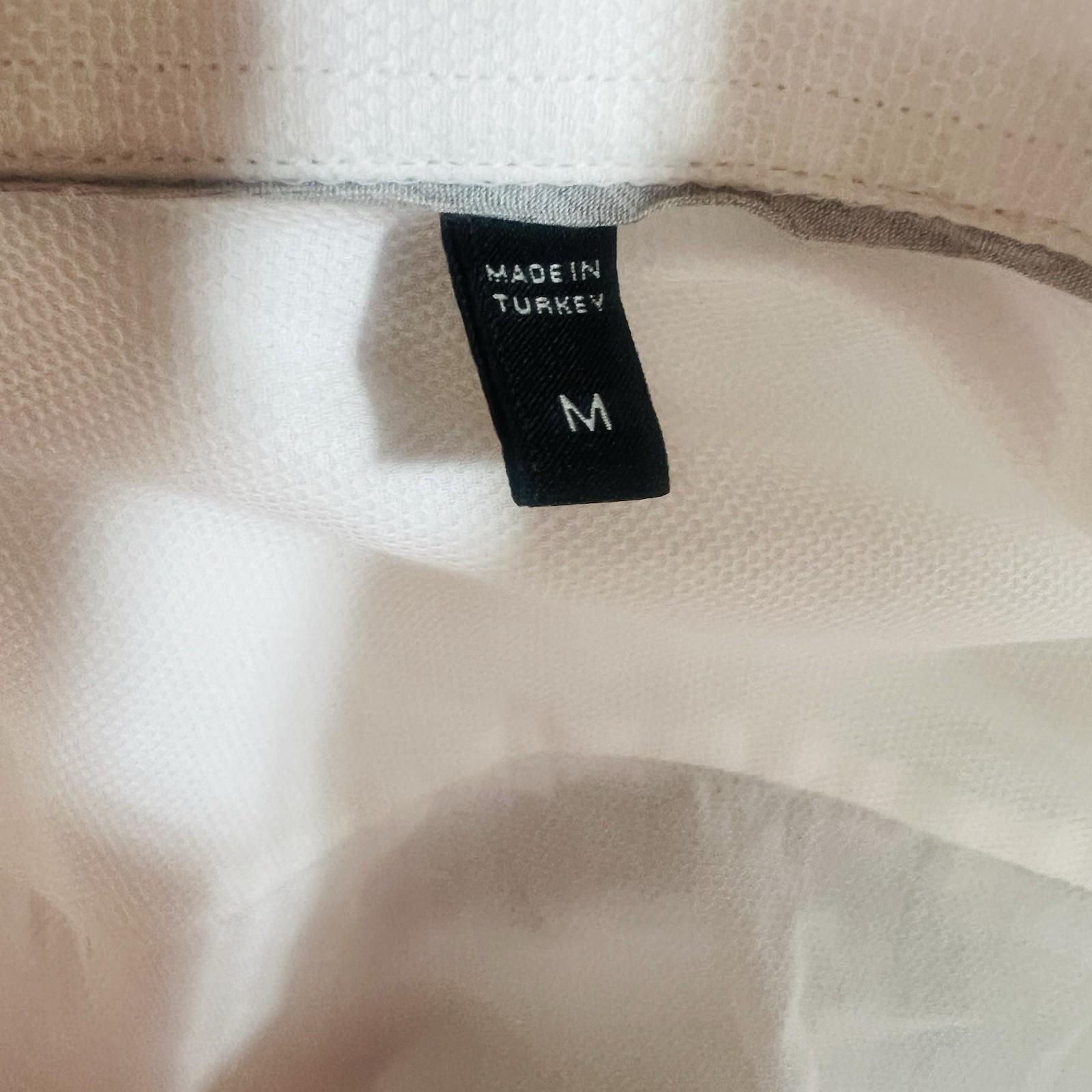 Ermenegildo Zegna Men Button Up Shirt Size M White High Low Made In Turkey