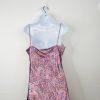 Cinq a Sept Mini dress Size 14 Paisley Ryder Pink Satin Cowl Draped Party New