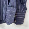 Boss Hugo Boss Button Up Shirt 43/17 Navy Blue Striped Long Sleeve Made In Italy