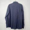Boss Hugo Boss Button Up Shirt 43/17 Navy Blue Striped Long Sleeve Made In Italy
