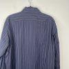 Boss Hugo Boss Button Up Shirt 43/17 Navy Blue Striped Long Sleeve Made In Italy