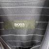 Boss Hugo Boss Button Up Shirt 43/17 Navy Blue Striped Long Sleeve Made In Italy