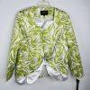 Giovanna Signature 2PC Skirt Suit 14 White Green Stunning Feminine Collarless