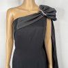10-6145.jpg Dave & Johnny VTG One Shoulder Maxi Gown Size 6/8 Black Draped Neckline Formal