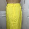 Clarissa Women Polyester Skirt Suit Size 18 Yellow Pleated Shawl Collar 2PC New
