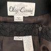 OLEG CASINI VTG 2PC Black Acetate Lace Blend Cocktail Mini Skirt Suit Size 16