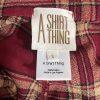 A SHIRT THING Women Cotton Flannel Pants Size S Red Striped Plaid Skinny Raw Hem