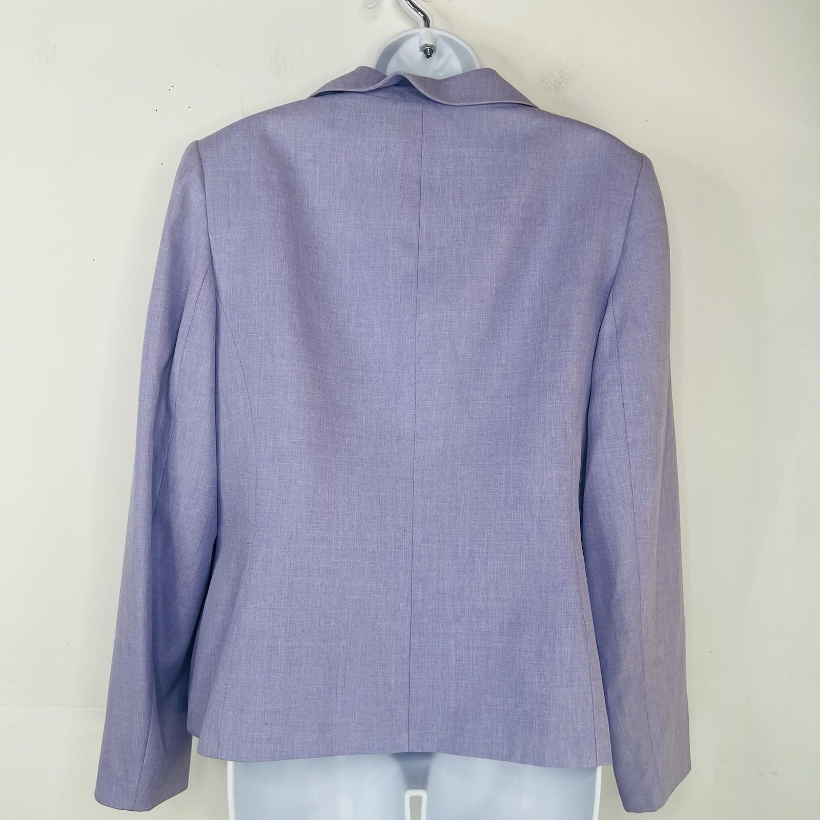10-6174.jpg Le Suit Polyester Skirt Suit Size 12 Purple Lined Notch Collar Cocktail 2PC New