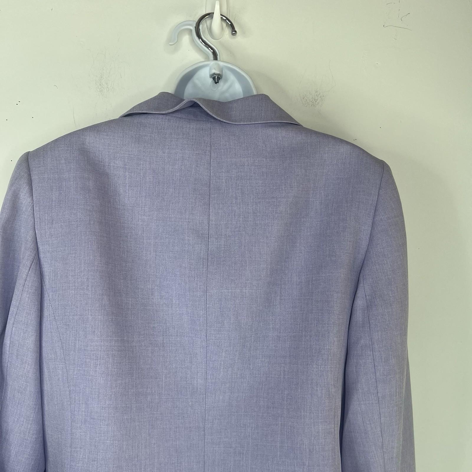 10-6175.jpg Le Suit Polyester Skirt Suit Size 12 Purple Lined Notch Collar Cocktail 2PC New