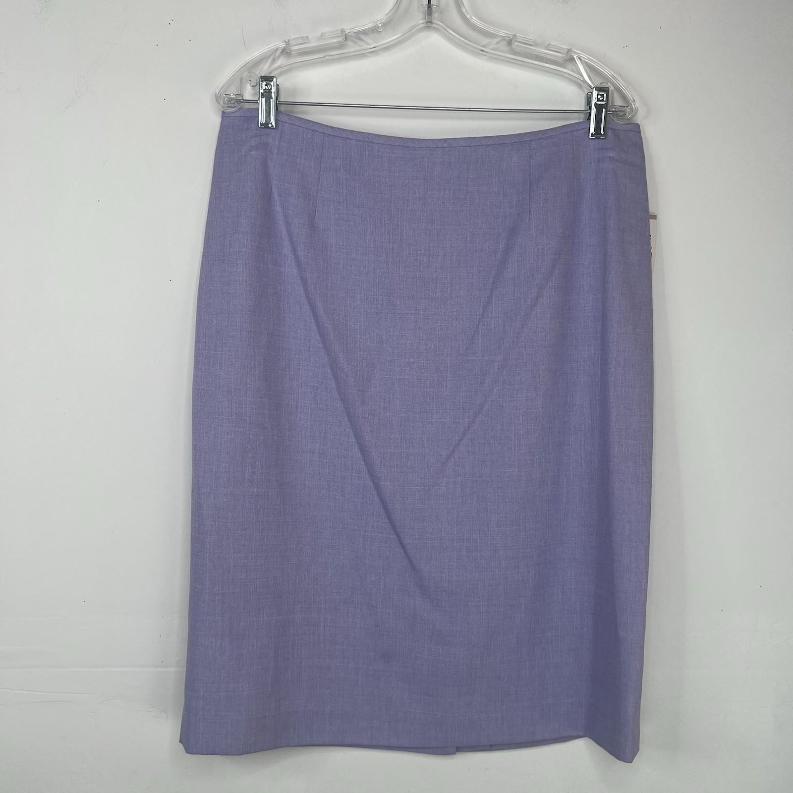 10-6176.jpg Le Suit Polyester Skirt Suit Size 12 Purple Lined Notch Collar Cocktail 2PC New