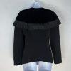 Roger Sakoum Paris Neiman Marcus VTG Wool Velour Blazer Size 40 Black Collarless