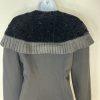 Roger Sakoum Paris Neiman Marcus VTG Wool Velour Blazer Size 40 Black Collarless