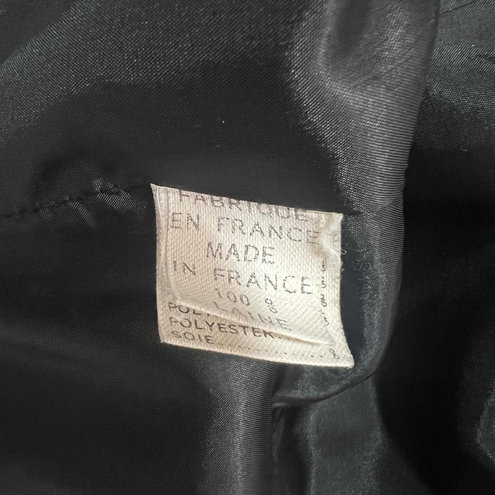 Roger Sakoum Paris Neiman Marcus VTG Wool Velour Blazer Size 40 Black Collarless