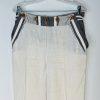 Anthropologie Koto Bolofo Linen Pants Size 10 White Black Back Lace Unique