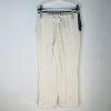 Anthropologie Koto Bolofo Linen Pants Size 10 White Black Back Lace Unique