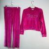 Juicy Couture Velour Tracksuit Pant Set  L Hoodie OG Bling Pink Loungewear Y2K