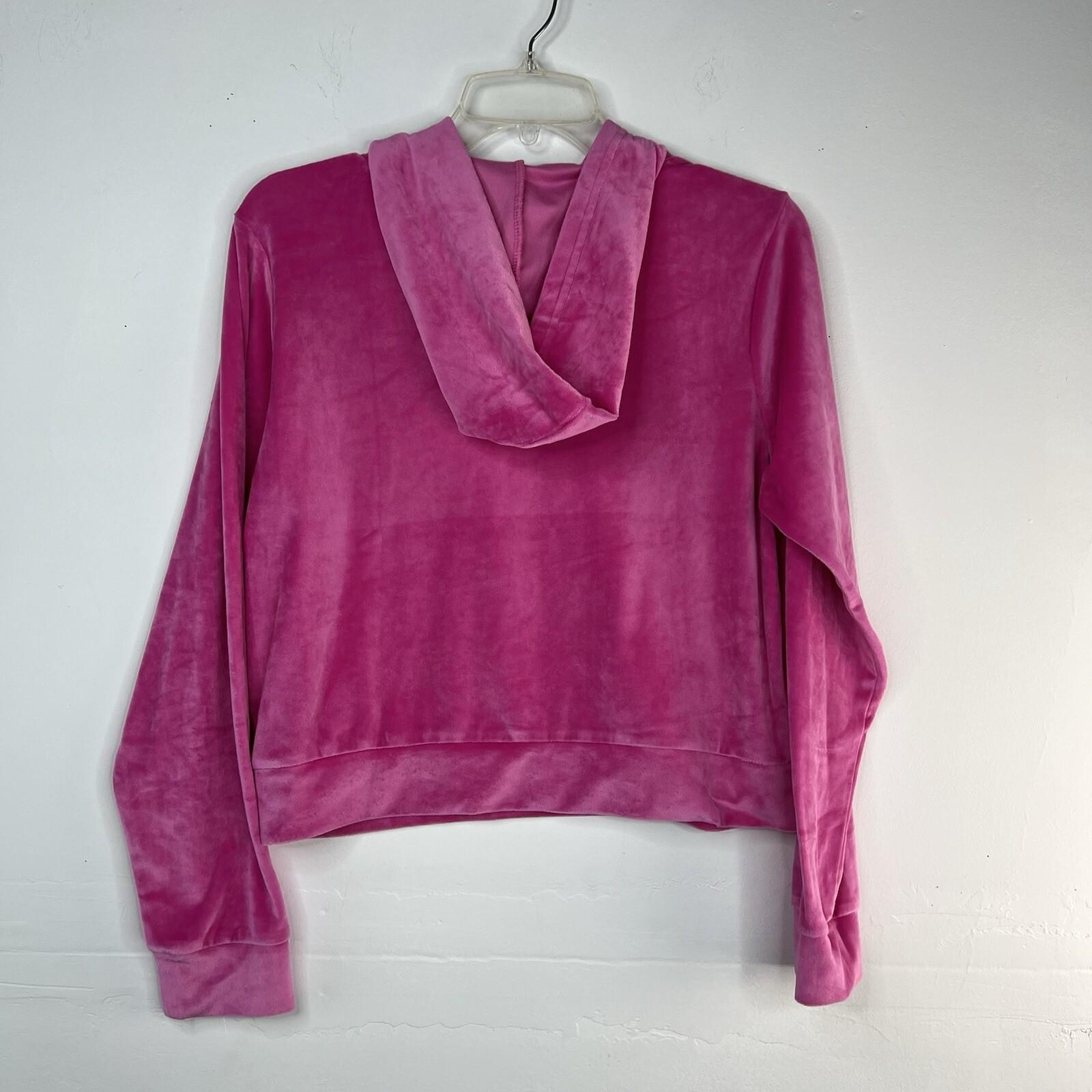 Juicy Couture Velour Tracksuit Pant Set  L Hoodie OG Bling Pink Loungewear Y2K