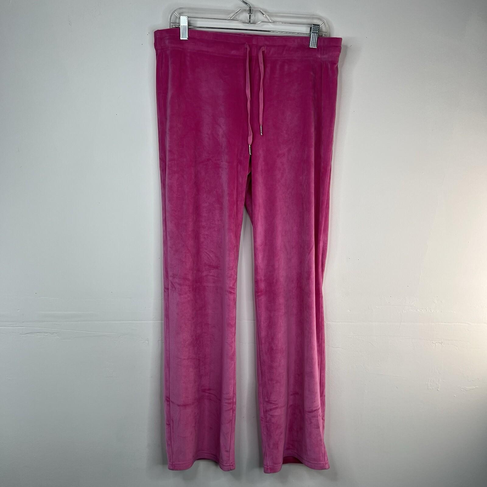 Juicy Couture Velour Tracksuit Pant Set  L Hoodie OG Bling Pink Loungewear Y2K