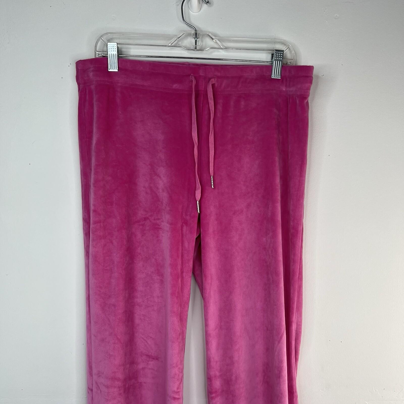 Juicy Couture Velour Tracksuit Pant Set  L Hoodie OG Bling Pink Loungewear Y2K