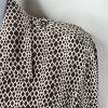 Talbots Pure Silk Button Down Shirt Size 10 Grey White Long Sleeve Dressy Collar