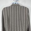 Talbots Pure Silk Button Down Shirt Size 10 Grey White Long Sleeve Dressy Collar