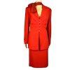 KASPER Polyester Skirt Suit Scarf Size 12 Cayenne Lined Pleated Business 3PC New