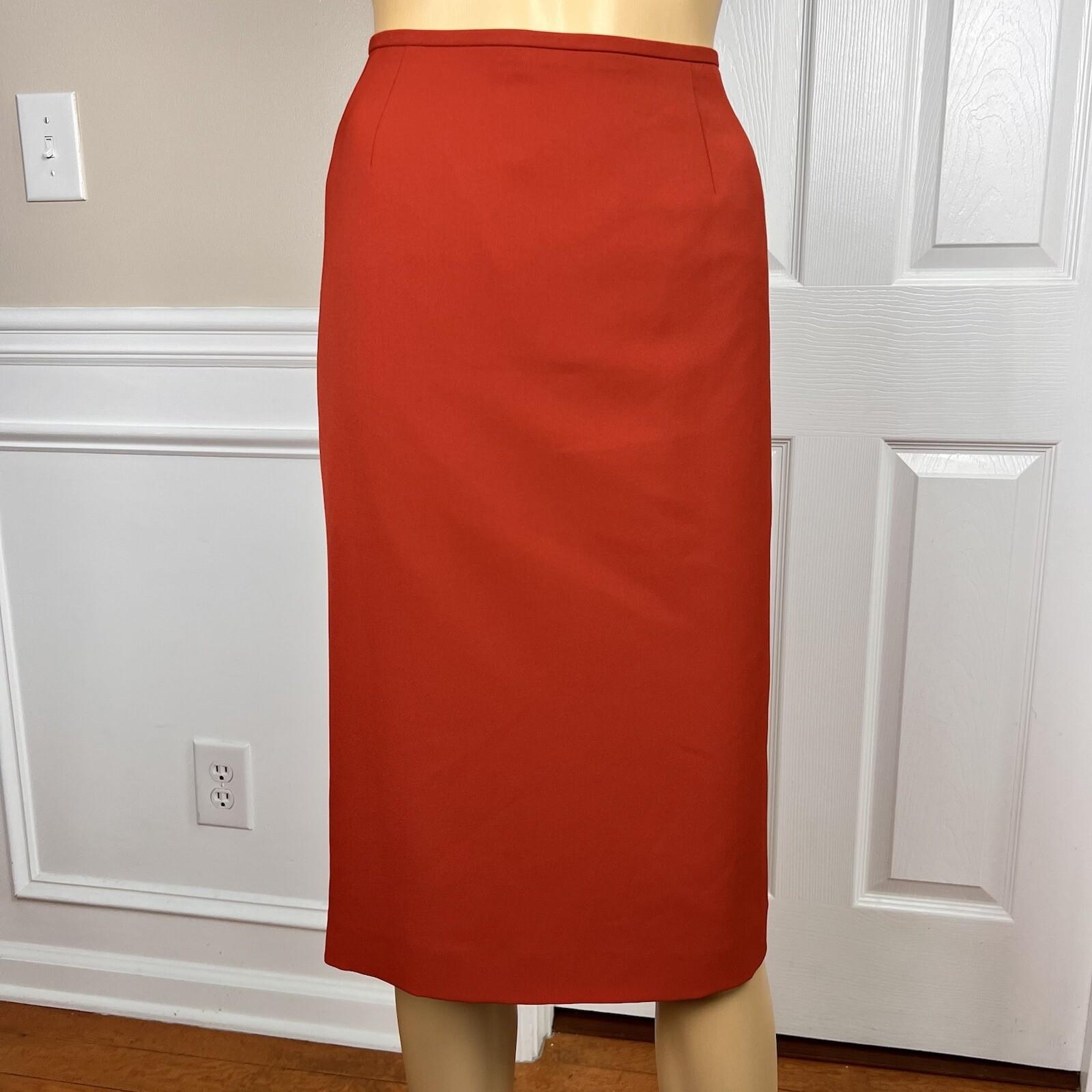 KASPER Polyester Skirt Suit Scarf Size 12 Cayenne Lined Pleated Business 3PC New