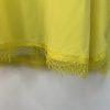 Jason Wu Jersey Stretch Top Size 1X Yellow Fringe Scallop Hem Short Sleeve