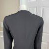 10-6238.jpg Emily Women Polyester Spandex Pant Suit Size 8 Black Lined Collarless 2PC Slim