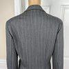 LARRY LEVINE 2PC Gray Striped Polyester Rayon Spandex Career Pant Suit Size 8