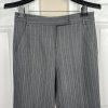 LARRY LEVINE 2PC Gray Striped Polyester Rayon Spandex Career Pant Suit Size 8
