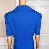 E R GERARD 2 PC Blue Double Breasted Short Sleeves Polyester Skirt Suit Size 14