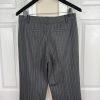 LARRY LEVINE 2PC Gray Striped Polyester Rayon Spandex Career Pant Suit Size 8