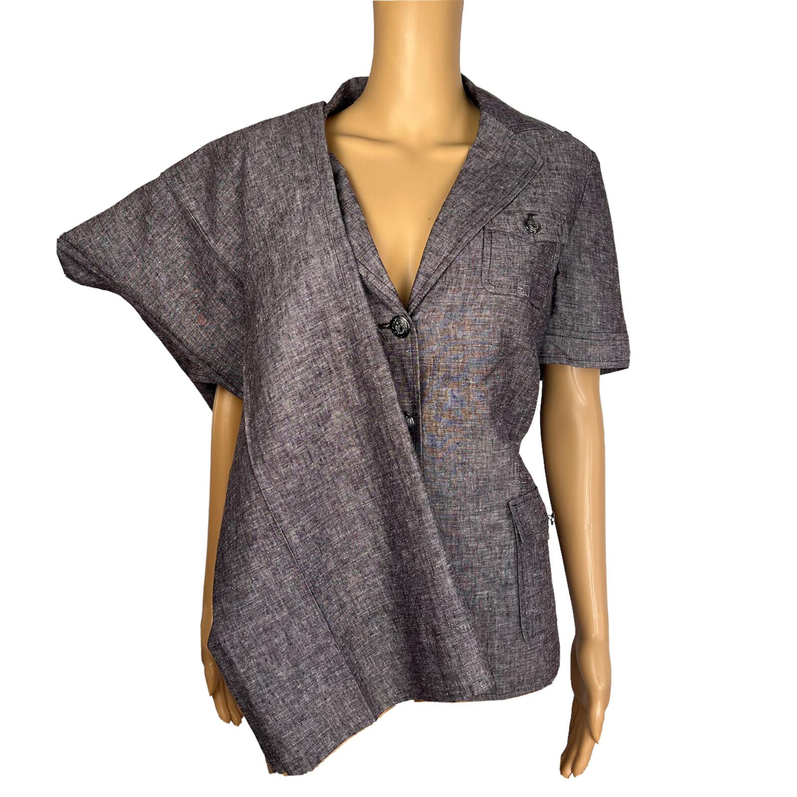 JOHN MEYER Women 2PC Light Brown Rayon Linen Short Sleeves Pant Suit Size 14