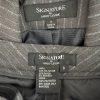 LARRY LEVINE 2PC Gray Striped Polyester Rayon Spandex Career Pant Suit Size 8