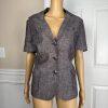 JOHN MEYER Women 2PC Light Brown Rayon Linen Short Sleeves Pant Suit Size 14