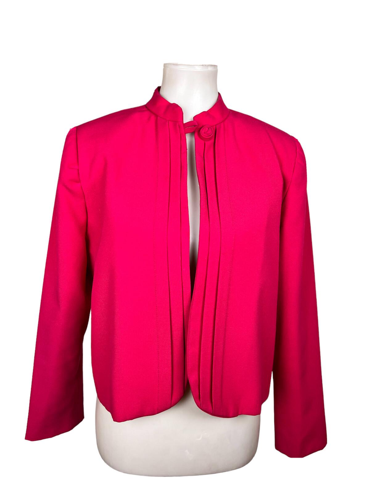 SHERBET VTG Pink Polyester Lined Open Front Stand Up Collar Blazer Size 6-8