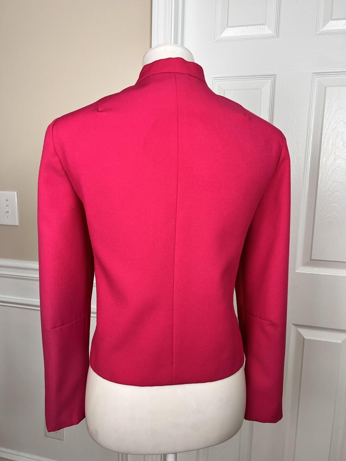 SHERBET VTG Pink Polyester Lined Open Front Stand Up Collar Blazer Size 6-8