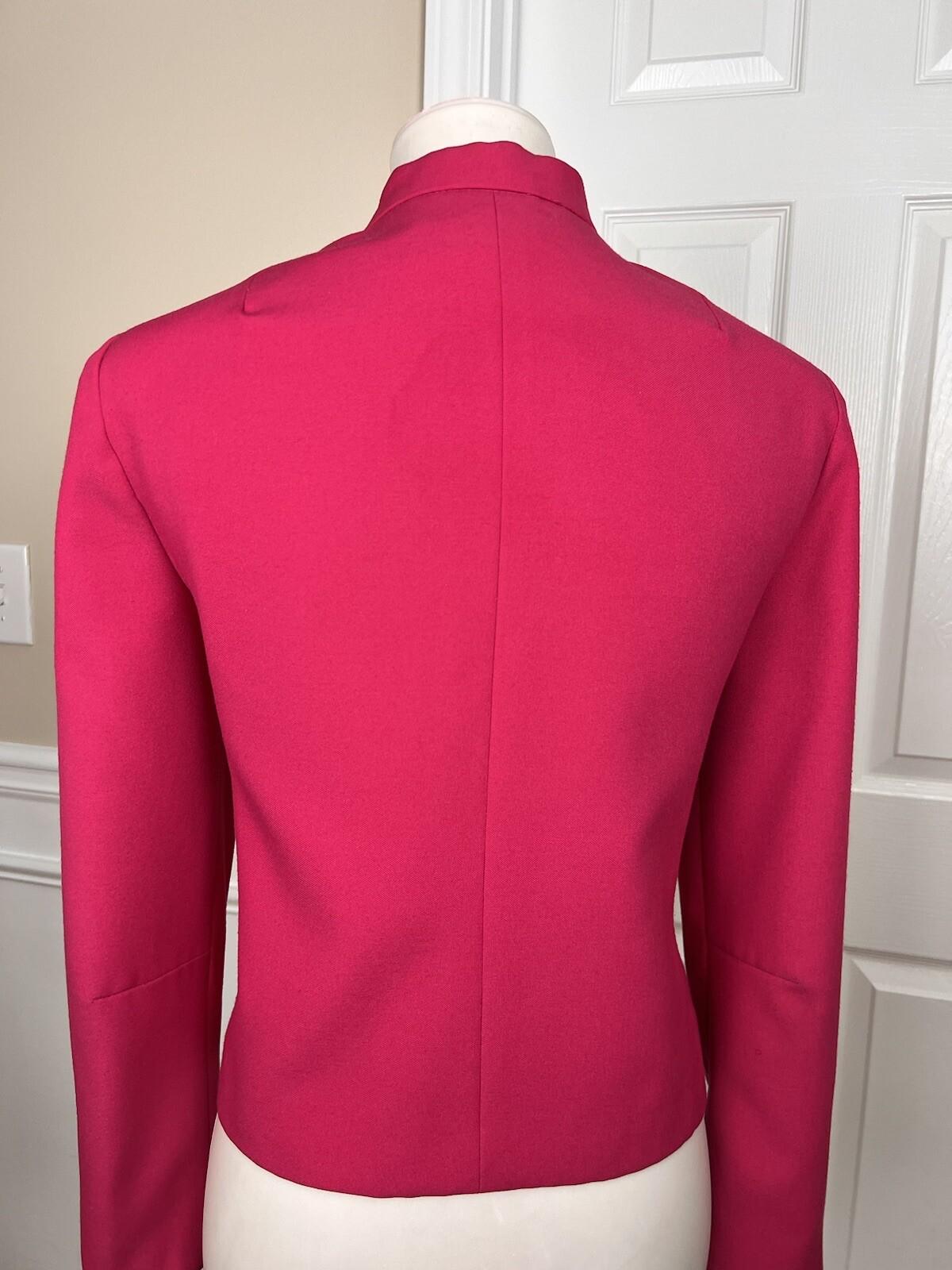 SHERBET VTG Pink Polyester Lined Open Front Stand Up Collar Blazer Size 6-8