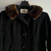Rothmoor Vintage 1960's Wool PeaCoat Black Size S/M Fur Collar Lined