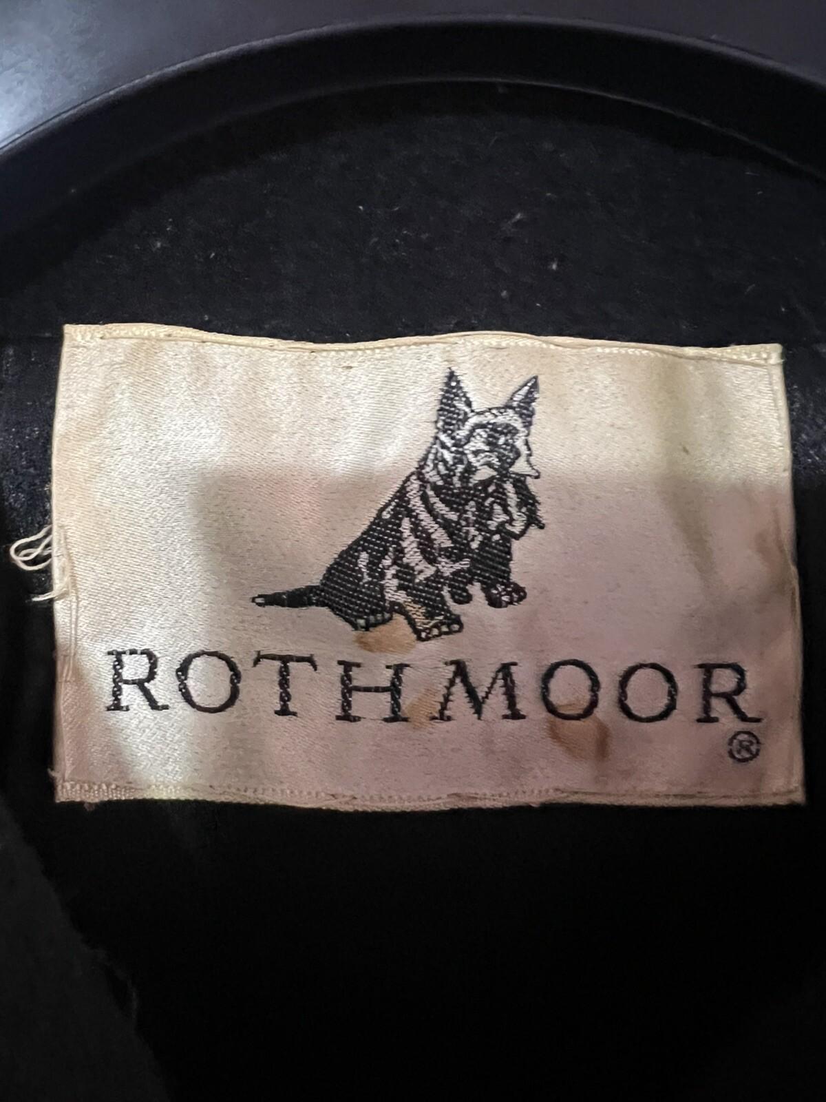 Rothmoor Vintage 1960's Wool PeaCoat Black Size S/M Fur Collar Lined