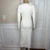 Abercrombie & Fitch Sweater Dress Size M Off White Long Sleeve Cutout Midi New