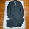10-6300.jpg Calvin Klein Polyester Rayon Suit 44R Pants 38x33.5 Charcoal Gray Pockets 2PC